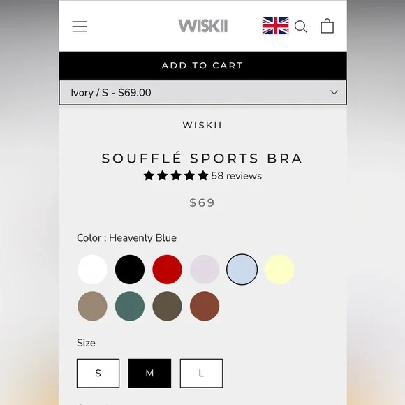 WISKII Soufflé Sports Bra M - Heavenly Blue
Brand New With Tags - Picture 2 of 11